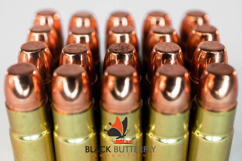 Black Butterfly Ammunition Premium, .458 SOCOM, 350 gr, 20 Rounds, Berry Plated Round Shoulder “SUBSONIC”