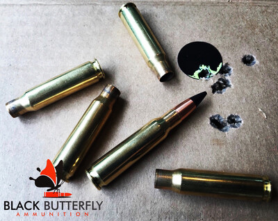 Black Butterfly Ammunition Premium, .308/7.62x51mm, 150 gr., 20 Rounds, Extended Range Cutting Edge Copper "Raptor" in Berry Box