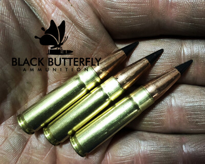 Black Butterfly Ammunition Premium, .300 AAC Blackout, 110 gr, 100 Rounds, Barnes TAC-TX "MAG DUMP BOX" Black Butterfly Ammunition Premium, .300 AAC Blackout, 110 gr, 100 Rounds, Barnes TAC-TX "MAG DUMP BOX"