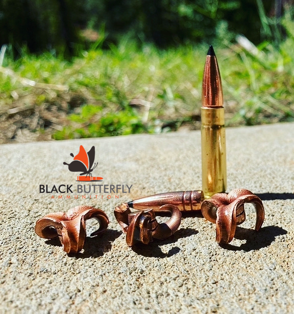 Black Butterfly Ammunition Premium, .300 AAC Blackout, 110 gr, 100 Rounds, Maker Expanding Copper "BOAR TOOTH" "MAG DUMP BOX"