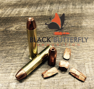 Black Butterfly Ammunition Premium, 45-70 Government, 350 gr, 20 Rounds, Maker Expanding Copper "Cornplanter", in Berry Box