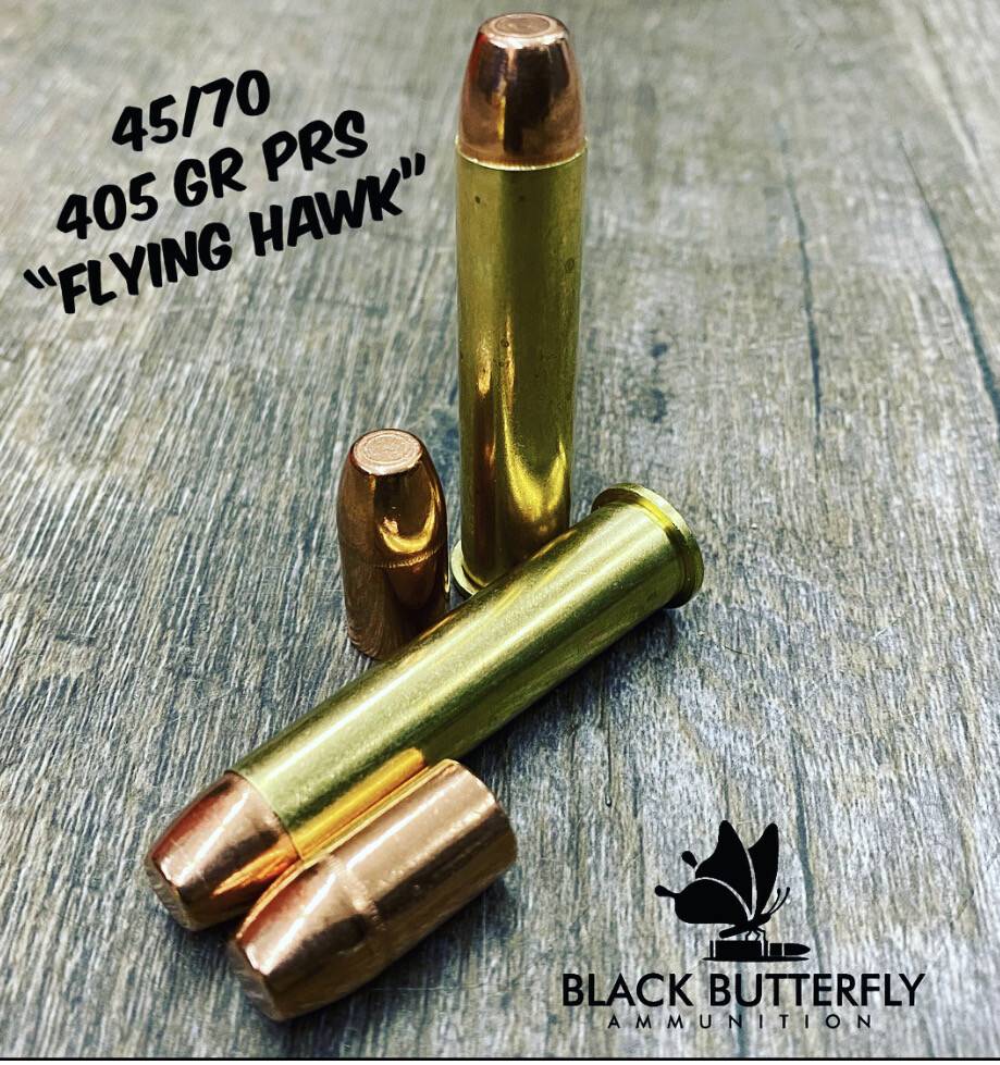 Black Butterfly Ammunition Target, 45-70 Government, 405 gr, 20 Rounds, PRS "Flying Hawk", in Berry Box