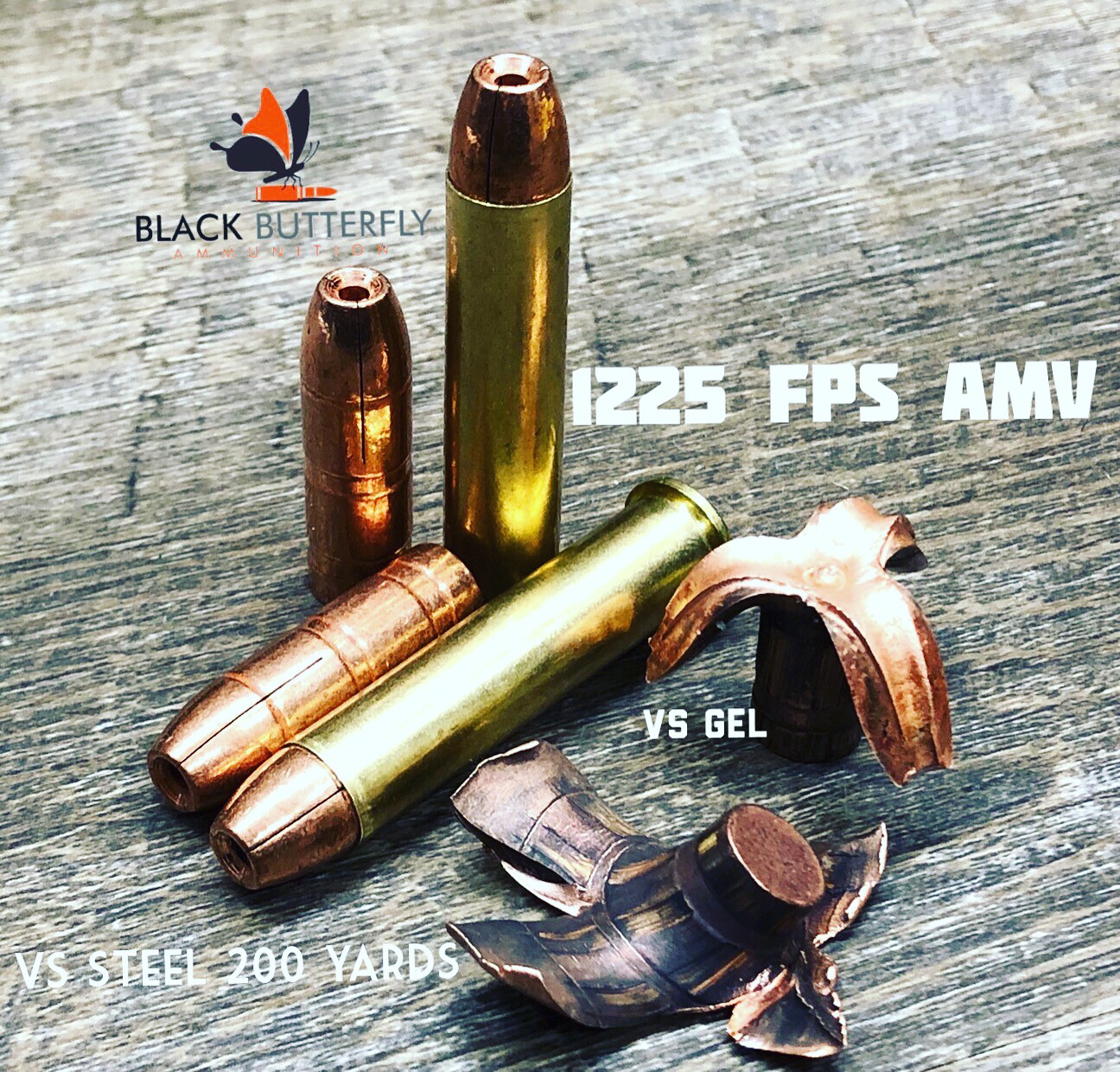 Black Butterfly Ammunition Premium, 45-70 Government, 500 gr, 20 Rounds, Maker Expanding Copper "Big Thunder", in Berry Box