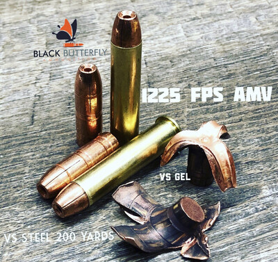 Black Butterfly Ammunition Premium, 45-70 Government, 500 gr, 5 Rounds, Maker Expanding Copper "Big Thunder" (SAMPLE PACK) Black Butterfly Ammunition Premium, 45-70 Government, 500 gr, 5 Rounds, Maker Expanding Copper "Big Thunder" (SAMPLE PACK)