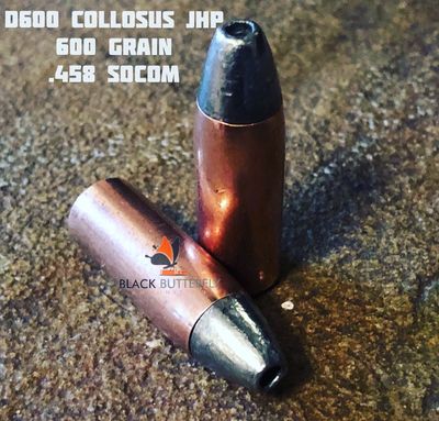 Black Butterfly Ammunition Premium D-Series, .458 SOCOM, 600 gr, 20 Count, D600 HAWK  JHP "COLOSSUS" **RELOADING PROJECTILES ONLY**