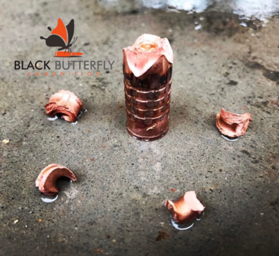 Black Butterfly Ammunition Premium, .458 SOCOM, 400 gr, 5 Rounds, Cutting Edge MAXIMUS GIGANTICUS FRACTURA (SAMPLE PACK)