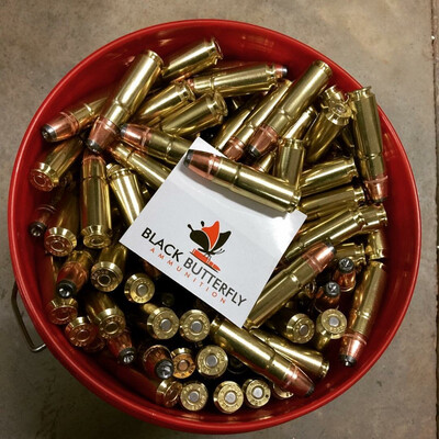 Black Butterfly Ammunition Premium, .458 SOCOM, 300 gr, 200 Rounds, Hornady JHP, "Black Bucket"
