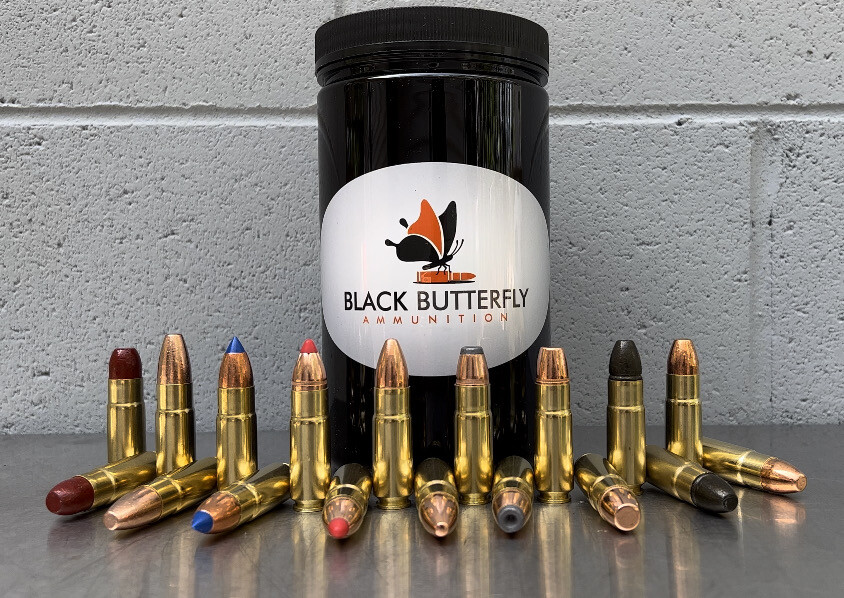 Black Butterfly Ammunition Premium, .458 SOCOM, 405 gr, 60 Rounds, Hi-Tek Coated Lead Flat Head "CANNONBALL", MINI BUCKET