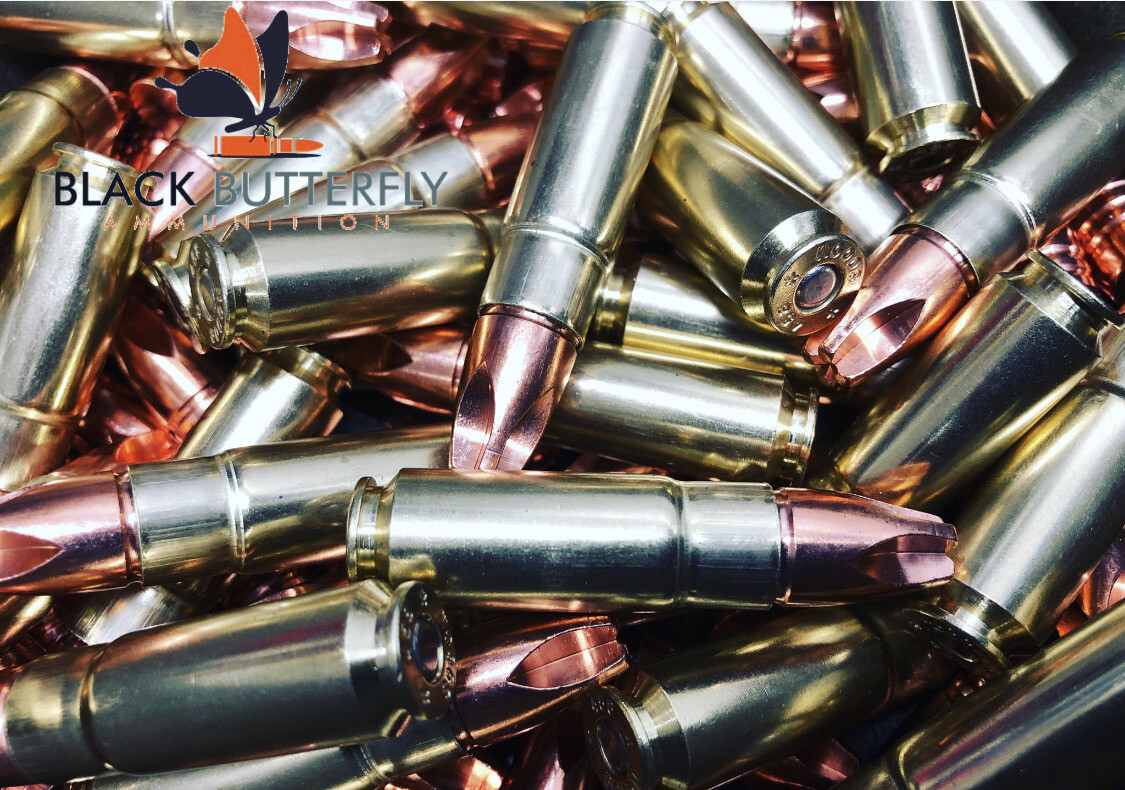 Black Butterfly Ammunition Premium, .458 SOCOM, 302 gr, 5 Rounds, Lehigh Defense Extreme Penetrator Copper (SAMPLE PACK)