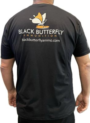 Black Butterfly Ammo Logo T-Shirt, Black, Colored Logo, XL
