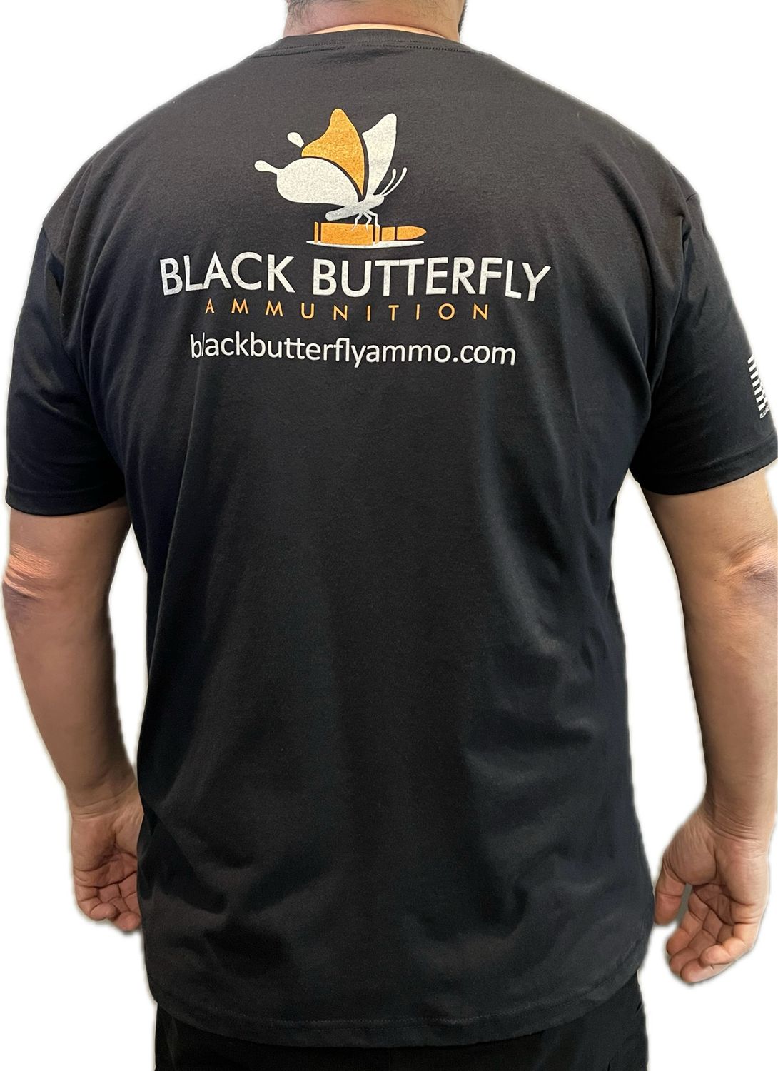 Black Butterfly Ammo Logo T-Shirt, Black, Colored Logo, L