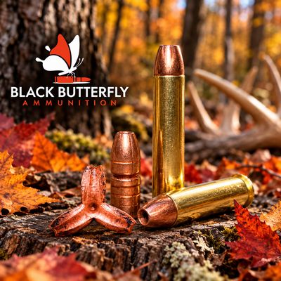 Black Butterfly Ammunition Premium, 45-70 Government, 400 gr, 5 Rounds, Maker Expanding Copper, "Crazy Bear" (SAMPLE PACK)