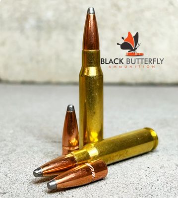 Black Butterfly Ammunition, .308/7.62x51mm, 150 gr., 20 Rounds, Hornady JSP, in Berry Box Black Butterfly Ammunition, .308/7.62x51mm, 150 gr., 20 Rounds, Hornady JSP, in Berry Box