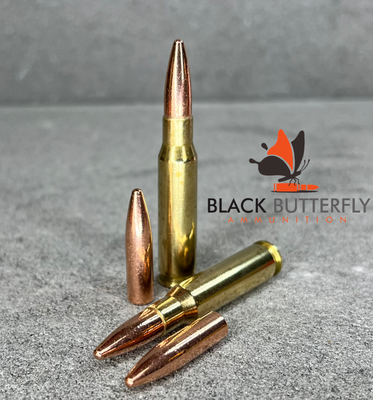 Black Butterfly Ammunition, .308 WIN/7.62x51mm, 220 gr., 100 Rounds, "BERRY PLINKER" SUBSONIC for 1:10 Twist 20" Rifles, "MAG DUMP BOX"