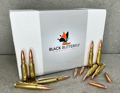 Black Butterfly Ammunition, .308 WIN/7.62x51mm, 220 gr., 100 Rounds, "BERRY PLINKER" SUBSONIC for 1:10 Twist 20" Rifles, "MAG DUMP BOX" Black Butterfly Ammunition, .308 WIN/7.62x51mm, 220 gr., 100 Rounds, "BERRY PLINKER" SUBSONIC for 1:10 Twist 20" Rifles, "MAG DUMP BOX"