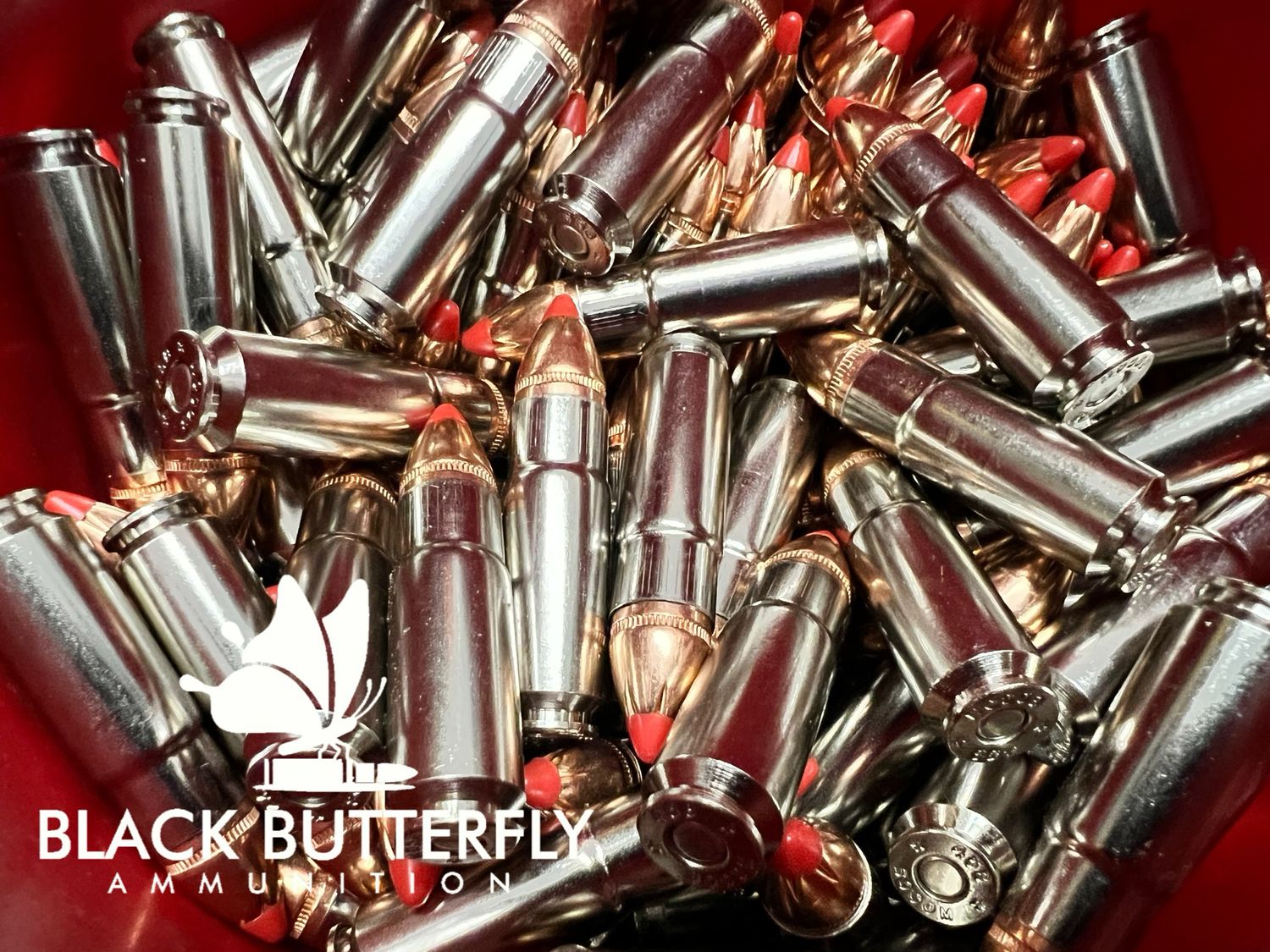 Black Butterfly Ammunition Premium, .458 SOCOM, 325 gr, 20 Rounds, Hornady Flex Tip Expanding (FTX), NICKEL PLATED