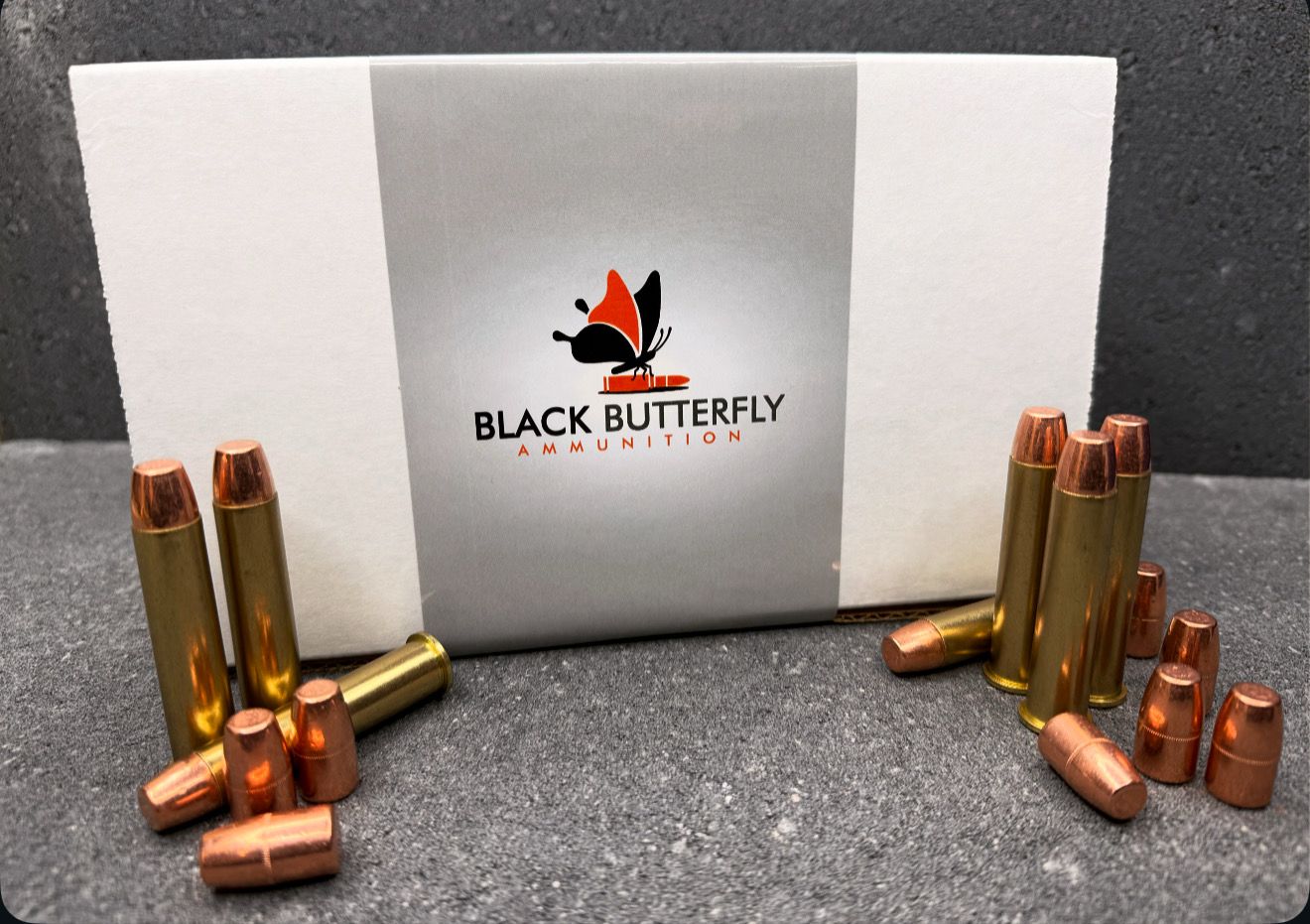 Black Butterfly Ammunition Target, 45-70 Government, 350 gr, 100 Rounds, Berry Plated Round Shoulder "Sitting Bull" DUMP BOX