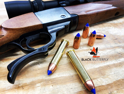 Black Butterfly Ammunition Premium, 45-70 Government, 300 gr, 100 Rounds, Barnes TTSX "General George Custer" High Velocity, Dump Box, for Ruger No. 1 and 3