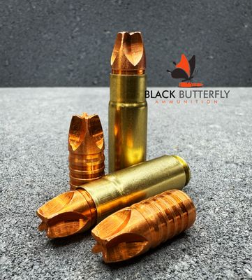 Black Butterfly Ammunition Premium, .458 SOCOM, 325 gr, 5 Rounds, Lehigh Defense Extreme Penetrator Copper (SAMPLE PACK)