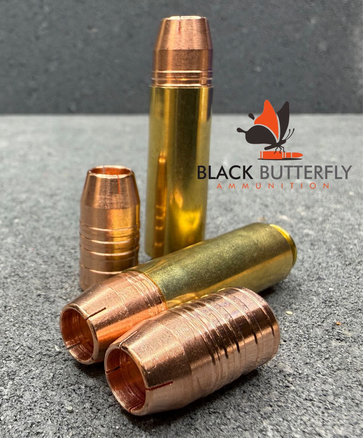 Black Butterfly Ammunition Premium, BIG BORE, 12.7x42mm, 340 gr, 5 Rounds, Cutting Edge Copper Solid "RAPTOR" Sample Pack, Designed for use in .50 BEOWULF®
