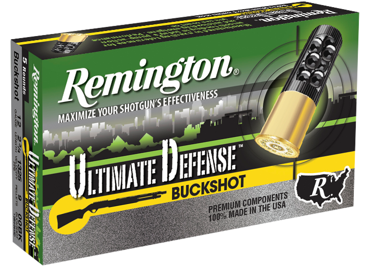 Remington Ammunition, 20713, Ultimate Defense, Buckshot 12 Gauge, 2.75" 00 Buck Shot 5 Per Box/20 Case
