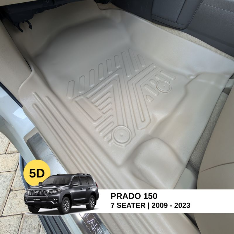 5D Floor Mats for Toyota Prado Beige/cream