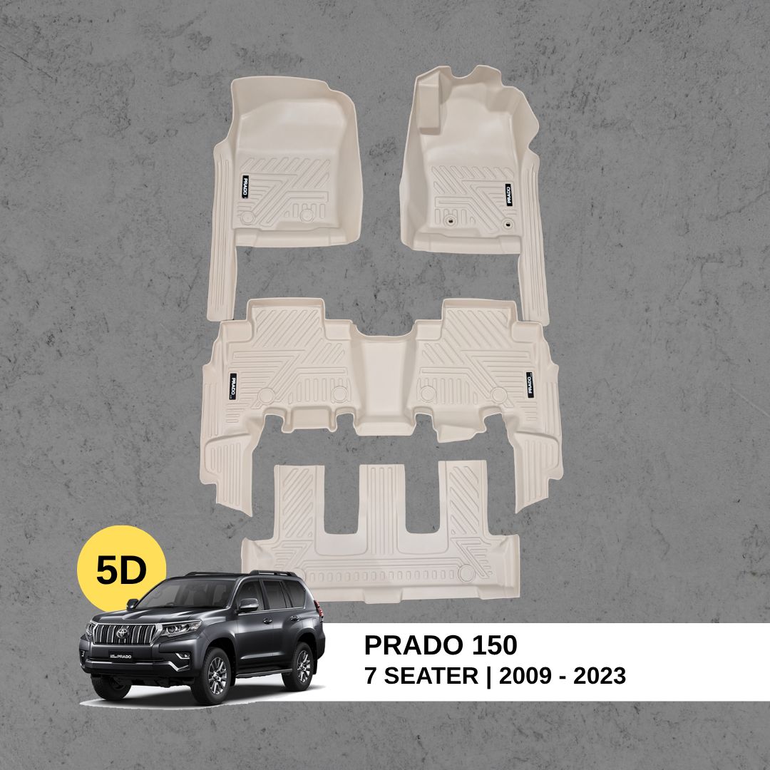 5D Floor Mats for Toyota Prado 150 Beige (7 seater)