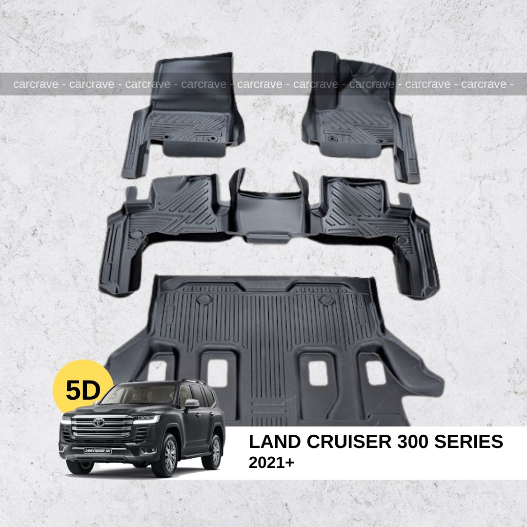 5D Floor Mats for Land Cruiser 300 series (7 seater without trunk)