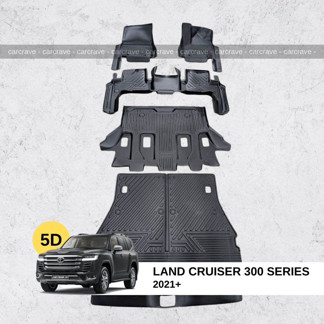 5D Floor Mats for Land Cruiser 300 series (7 seater with trunk)