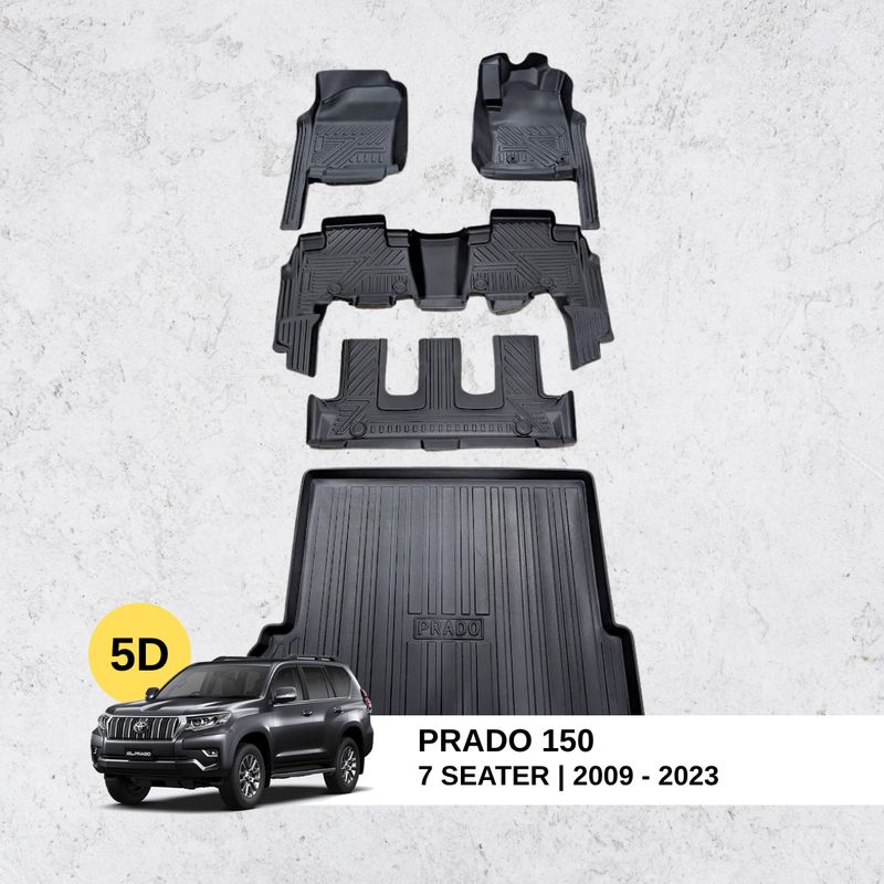 5D Floor Mats for Prado 150 (7 seater with trunk)