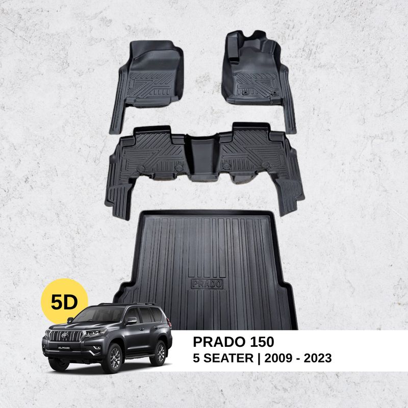 5D Floor Mats for Prado 150 (5 seater with trunk)