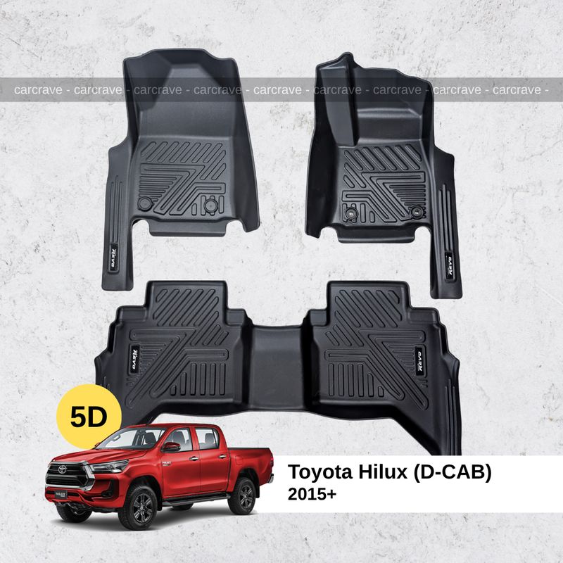 5D Floor Mats for Toyota Hilux 2015+ (D-CAB)
