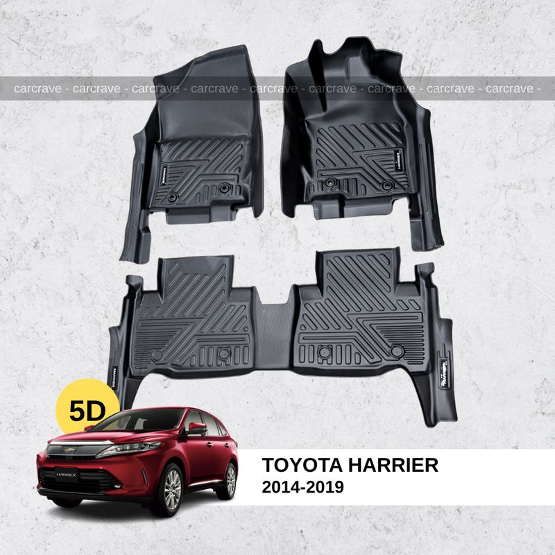 5D Floor Mats for Toyota Harrier 2014-2019 without  trunk mat