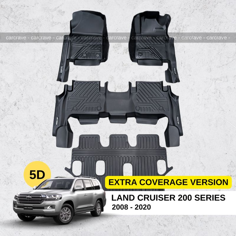5D Floor Mats for Land Cruiser 200 series (Extra Coverage)