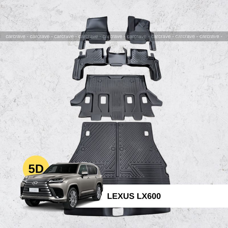 5D Floor Mats for Lexus LX500 (7 seater with trunk)