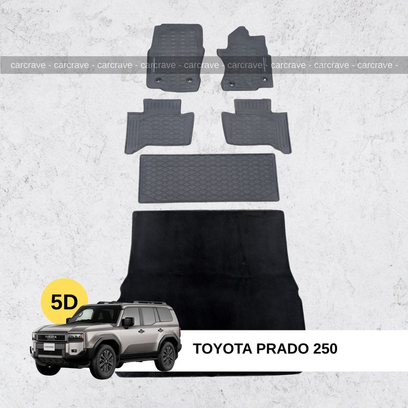Original Rubber Floor Mats for Prado 250 (7 seater with trunk)