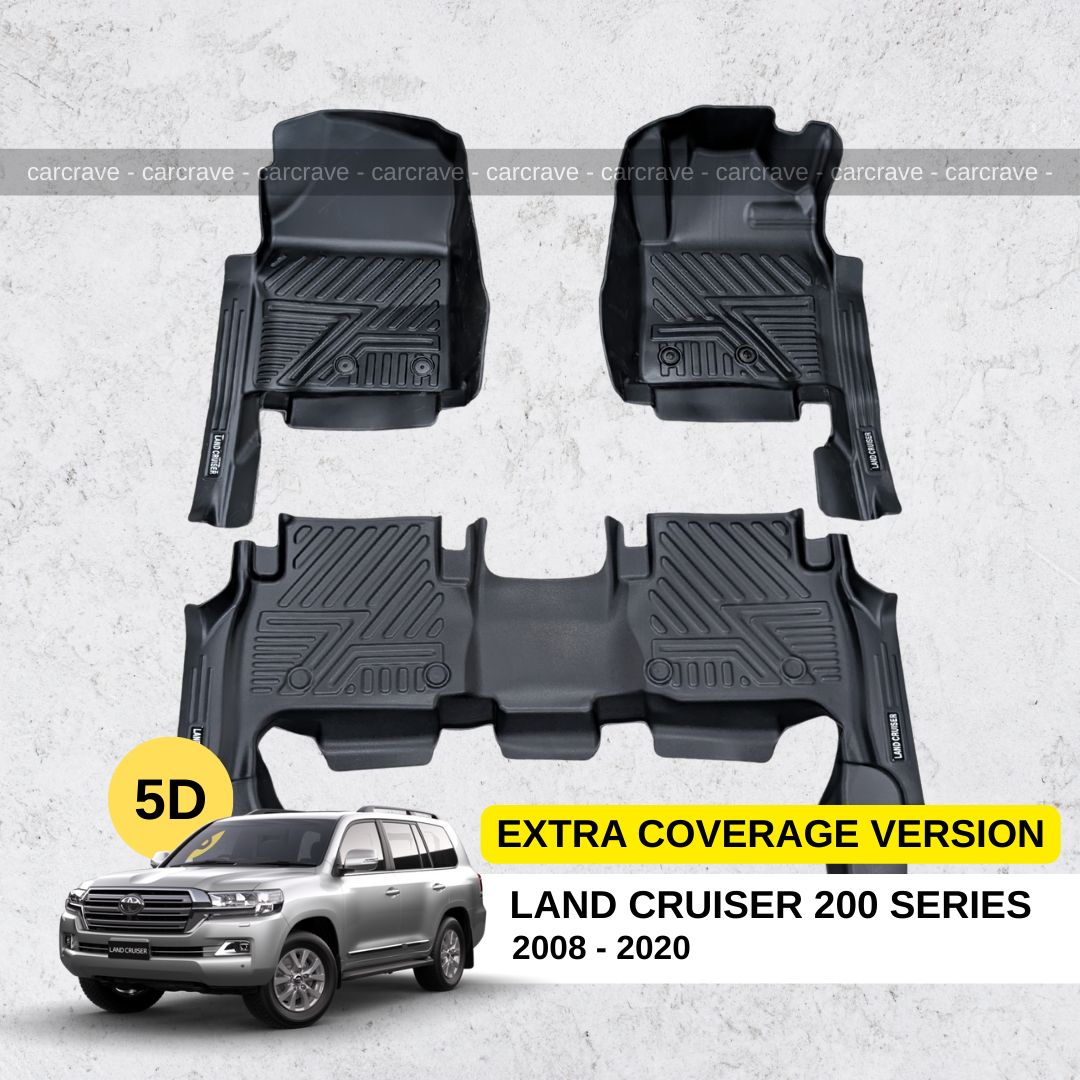 5D Floor Mats for Land Cruiser 200 series - 5 seater (Extra Coverage)