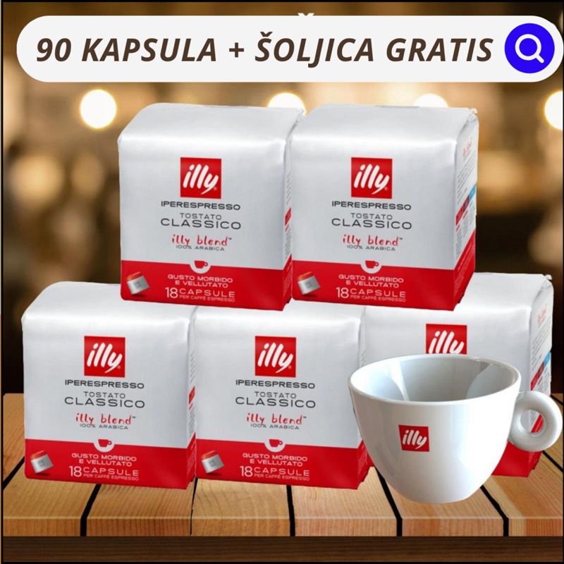 illy 90 IPERESPRESSO Single Origin 100% Arabica kapsula + šoljica GRATIS