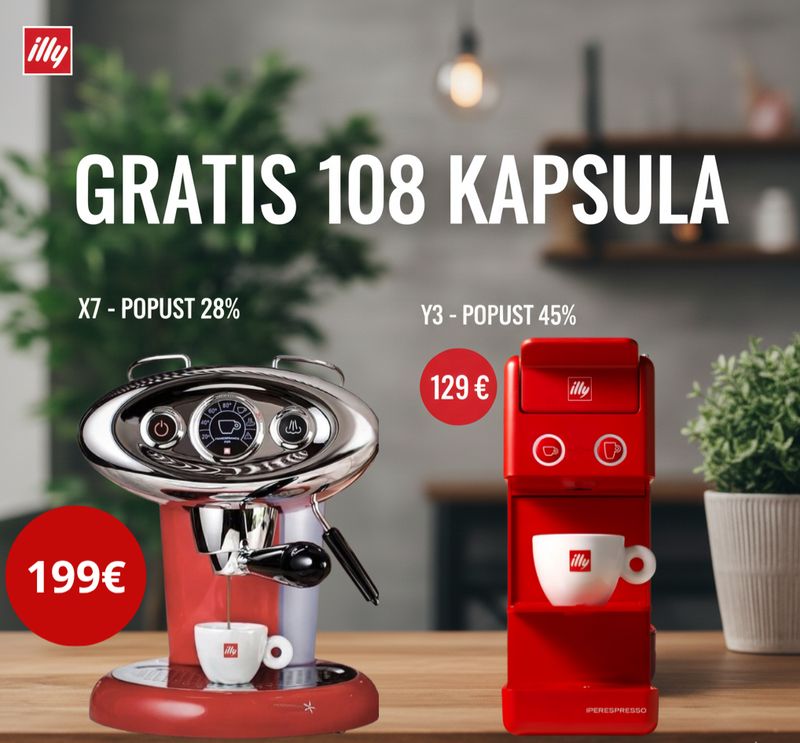 Illy espresso aparat plus gratis 108 kapsula