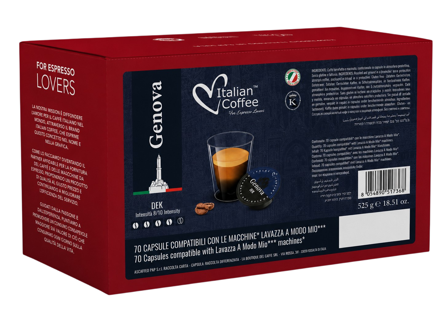 Italian Coffee Genova DEK – Bezkofeinske kapsule za A Modo Mio aparate