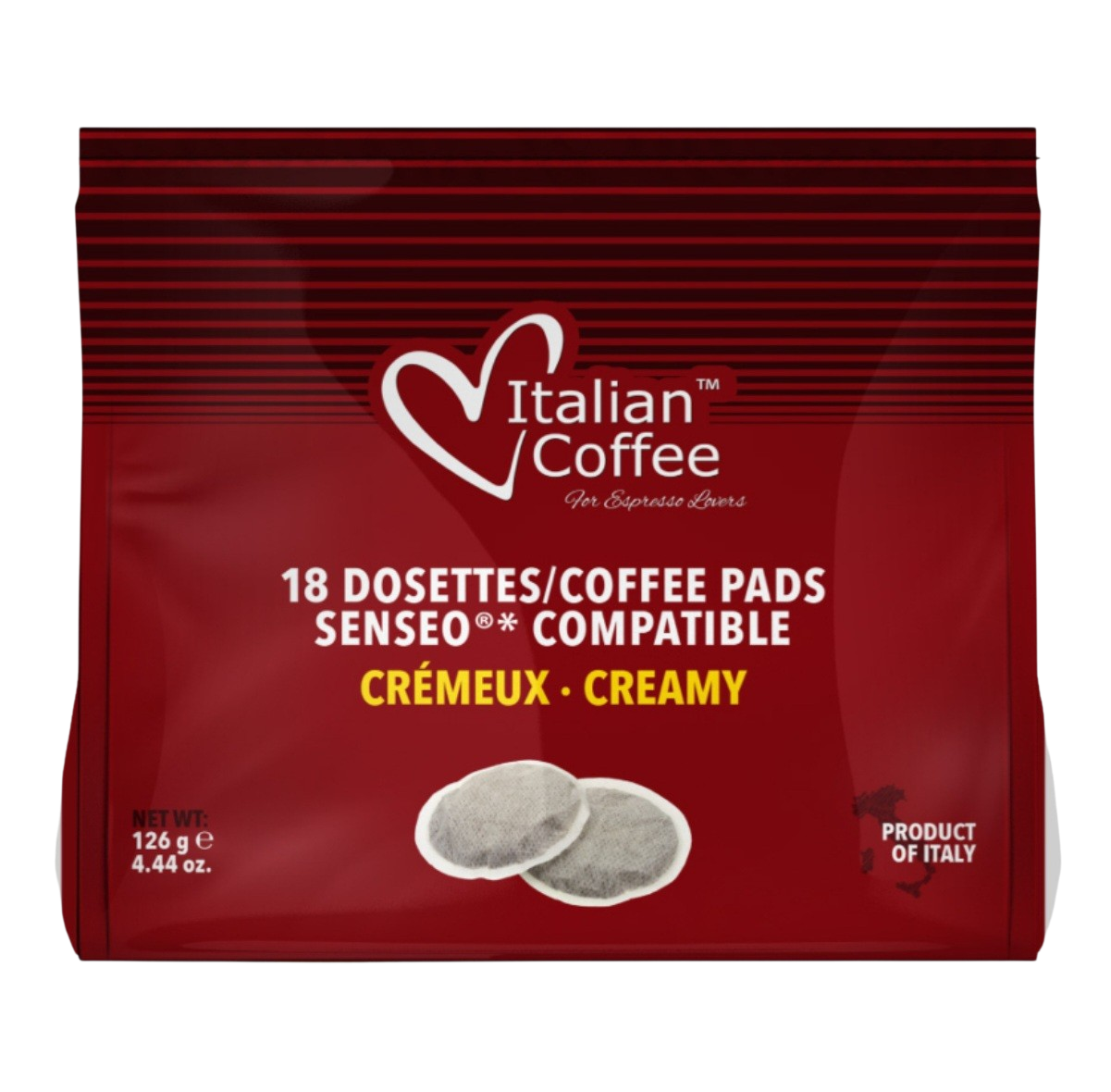 18 Cialde Cremoso Italian Coffee compatibili Senseo