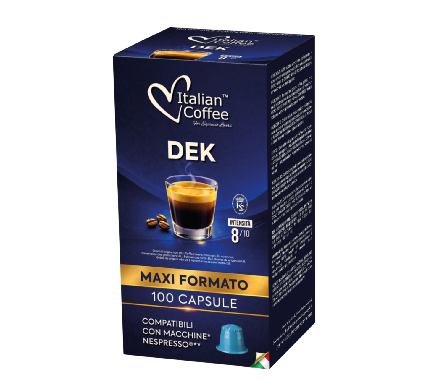 Italian Coffee Dek – 100 kapsula bez kofeina, kompatibilnih sa Nespresso® aparatima