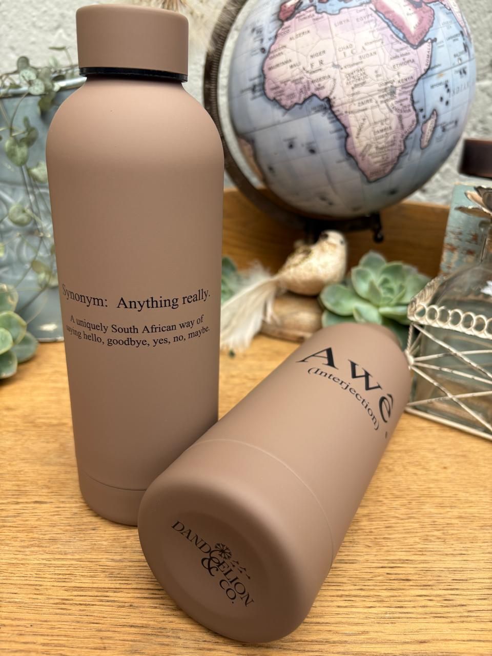 500ml Stainless Steel Water Bottle - Camel: Awê