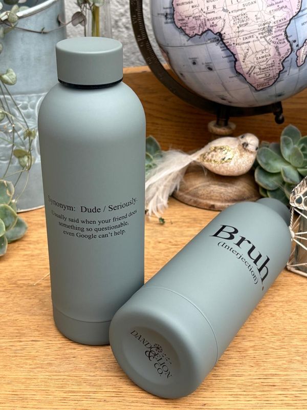 500ml Stainless Steel Water Bottle - Grey: Bruh.