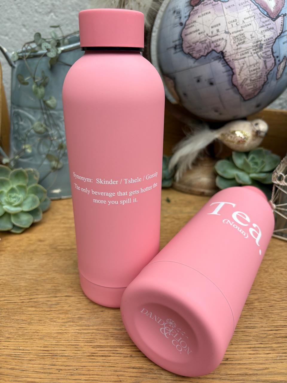 500ml Stainless Steel Water Bottle Pink: Tea.