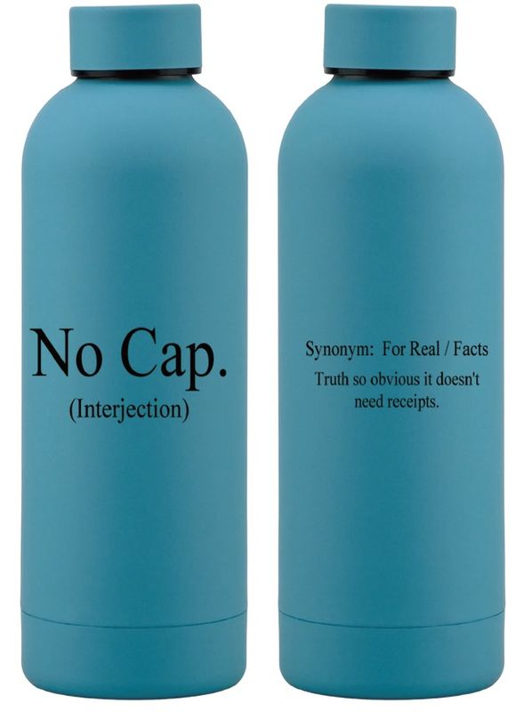 500ml Stainless Steel Water Bottle - Teal: No Cap.