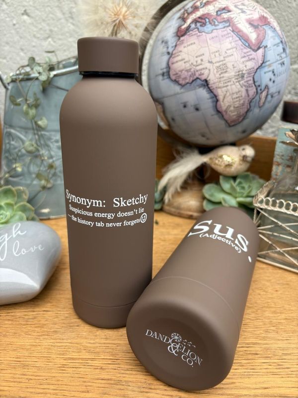 500ml Stainless Steel Water Bottle Brown: Sus.