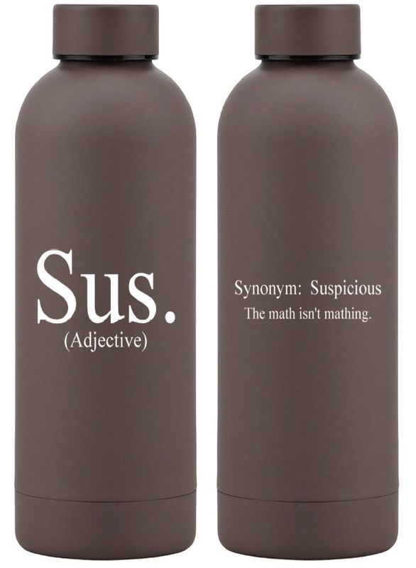 500ml Stainless Steel Water Bottle Brown: Sus.
