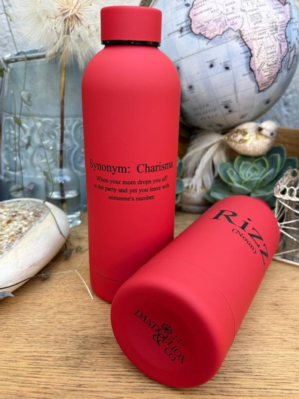 500ml Stainless Steel Water Bottle - Red: Rizz.