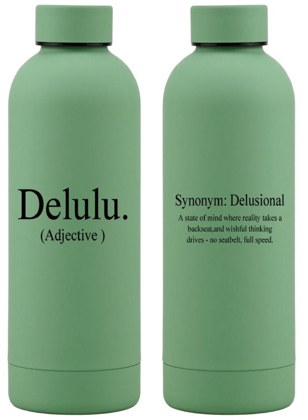 500ml Stainless Steel Water Bottle - Sage Green: Delulu.